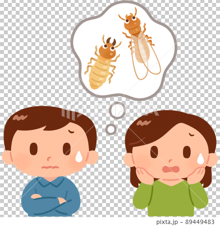 Men and women suffering from Formosan subterranean termites Men and women suffering from Formosan subterranean termites 89449483