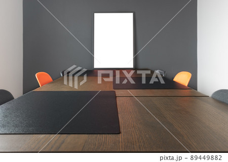 Negotiation table in the room with space for insertion. 89449882