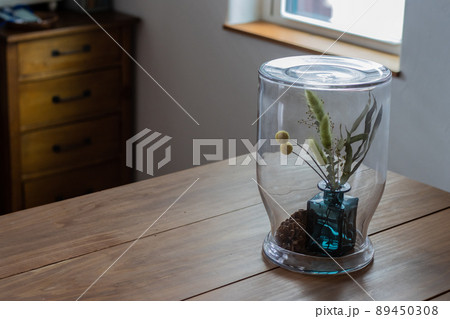 ドライフラワーと松ぼっくり 89450308