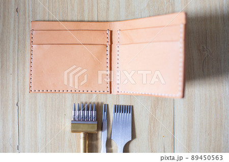 Genuine leather bifold money wallet with crafts tool Genuine leather bifold money wallet with crafts tool 89450563