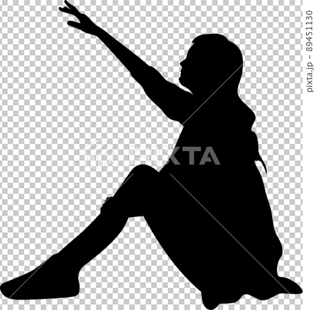 Female silhouette sitting and holding hands Female silhouette sitting and holding hands 89451130