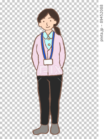 若い新人のケアマネジャーの女性のイラスト 若い新人のケアマネジャーの女性のイラスト 89452088