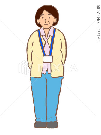 貫禄のある中年の女性ケアマネジャーのイラストのイラスト素材 45