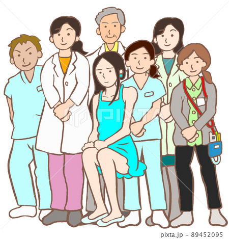 人格障害の女性と治療チームのイラスト 89452095
