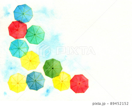 雨傘の水彩イラスト。 雨傘の水彩イラスト。 89452152
