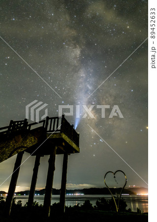 瀬詰崎展望台と天の川　早崎海峡　長崎　口之津 89452633