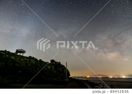 瀬詰崎展望台と天の川　早崎海峡　長崎　口之津 89452636