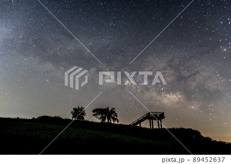 瀬詰崎展望台と天の川　早崎海峡　長崎　口之津 89452637