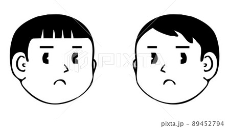 少し寂しい表情・向き合う顔アイコン 少し寂しい表情・向き合う顔アイコン 89452794