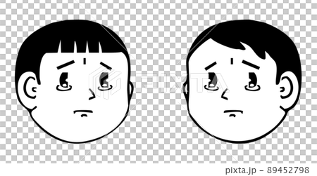 泣きそうな表情・向き合う顔アイコン 泣きそうな表情・向き合う顔アイコン 89452798