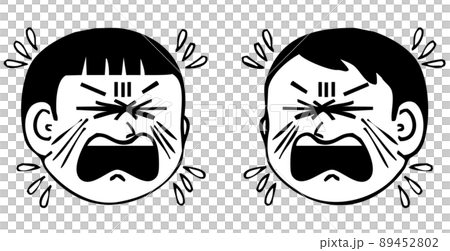 ギャン泣きしている表情・向き合う顔アイコン ギャン泣きしている表情・向き合う顔アイコン 89452802