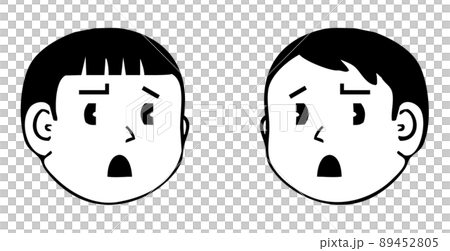 不満げな表情・向き合う顔アイコン 89452805