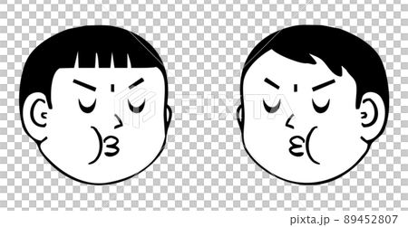 ふくれっ面の表情・向き合う顔アイコン 89452807