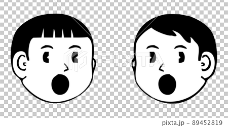 あ!の表情・向き合う顔アイコン あ!の表情・向き合う顔アイコン 89452819