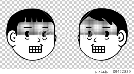 震える表情・向き合う顔アイコン 89452829