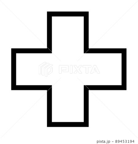 Cross symbol shape vector icon outline stroke for creative graphic design ui element in a pictogram illustration 89453194