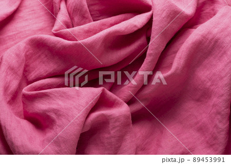 Stonewashed linen fabric in pink color Stonewashed linen fabric in pink color 89453991