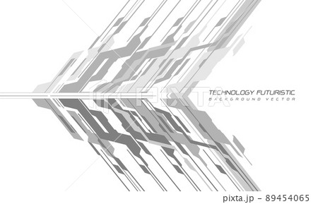 Abstract grey cyber arrow geometric technology direction on white design modern futuristic creative background vector 89454065