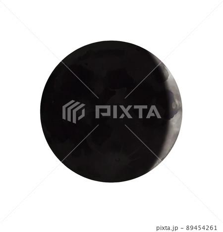 水彩風　リアル調の三日月　線画なし 89454261