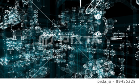 Particle hologram industrial equipment, valves, pipes and sensors 89455228