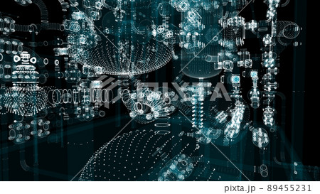 Particle hologram industrial equipment, valves, pipes and sensors 89455231