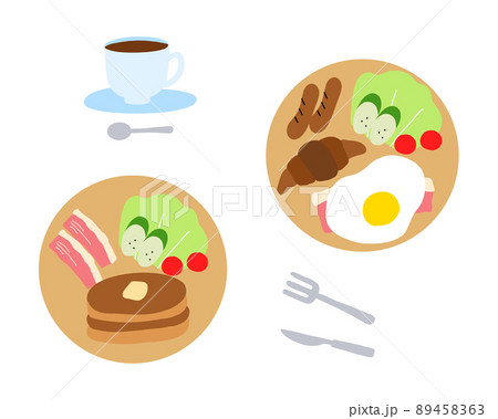 朝食プレートセットイラスト素材のイラスト素材 4563
