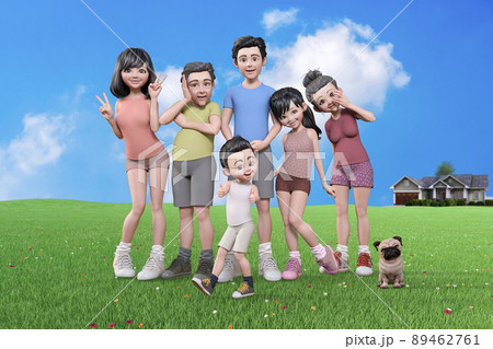 家族全員が集まって、幸せな記念撮影。 家族全員が集まって、幸せな記念撮影。 89462761