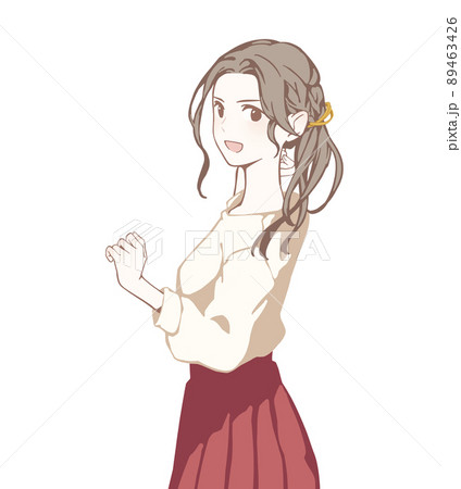 身だしなみを確認する女性(自信笑顔/よし！/いい感じ) 89463426