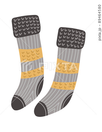 Winter cute clothes socks. Accessory item.Vector illustration Winter cute clothes socks. Accessory item.Vector illustration 89464580