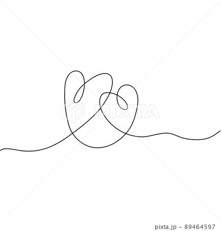 Continuous one line two hearts. Relationship single line. Vector love symbol concept. 89464597