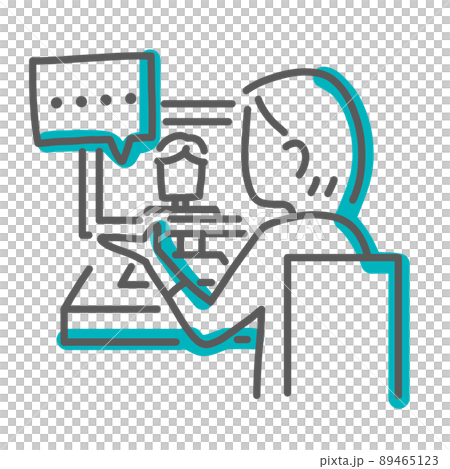 手寫風格遠程辦公插圖 89465123