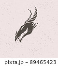 Dragon head skull silhouette medieval dnd  89465423