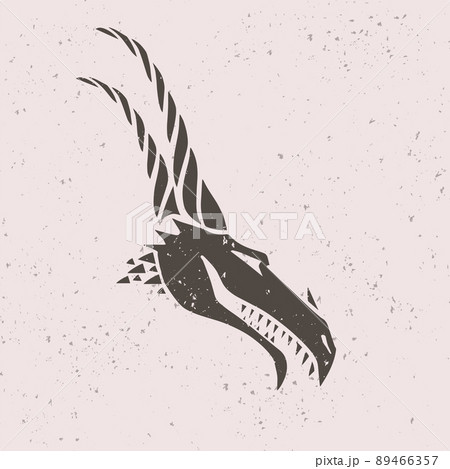 Dragon head skull silhouette medieval dnd Dragon head skull silhouette medieval dnd 89466357