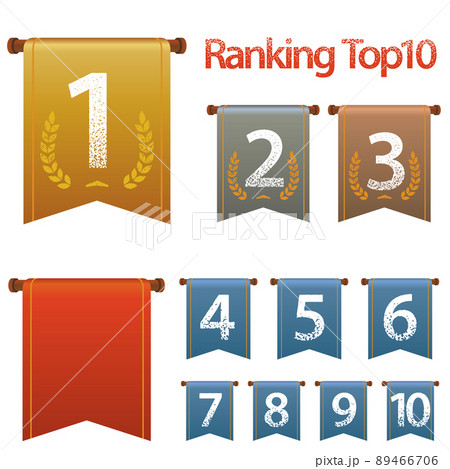 ランキング バナー 数字にグランジ加工あり ベクターアイコンセット Top10のイラスト素材 ランキング バナー 数字にグランジ加工あり ベクターアイコンセット Top10のイラスト素材