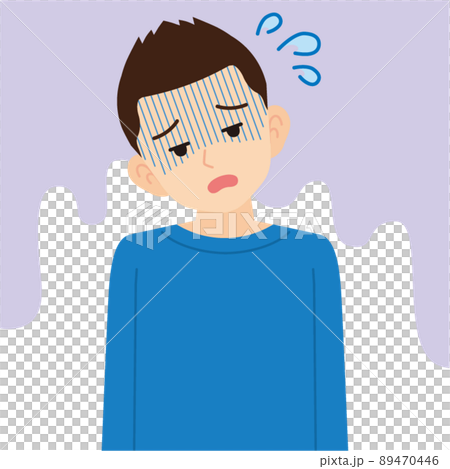 疲れたスウェットを着た男性_線なし 疲れたスウェットを着た男性_線なし 89470446