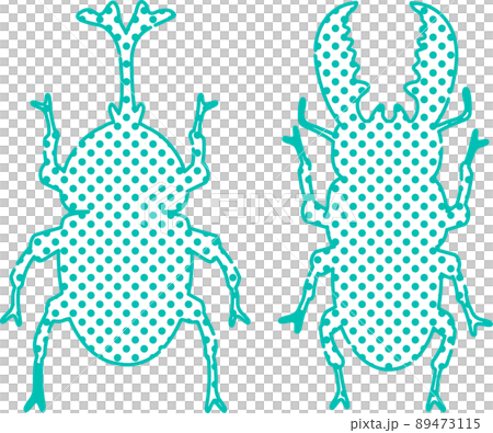 Summer beetle stag beetle insect fancy silhouette fashionable cute illustration material set Summer beetle stag beetle insect fancy silhouette fashionable cute illustration material set 89473115