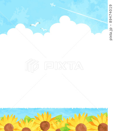 シンプルな手描きの海の背景イラスト 89474019