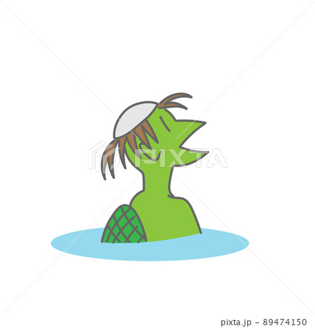 水面から顔を出すカッパ 水面から顔を出すカッパ 89474150