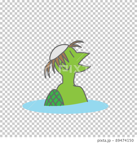 水面から顔を出すカッパ 水面から顔を出すカッパ 89474150