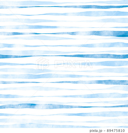 手描きのナチュラルな縞模様　青 89475810
