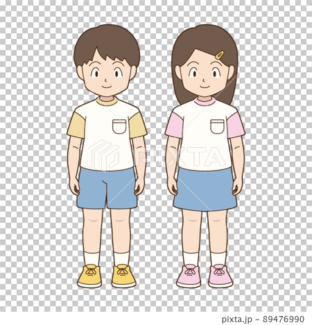 子どもの全身イラスト（男女） 89476990