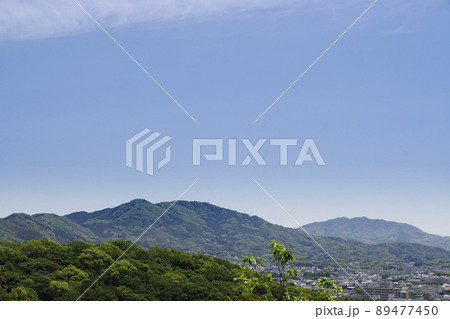 大牟田甘木山の夫婦岩から青い森と三池山と大牟田市街 大牟田甘木山の夫婦岩から青い森と三池山と大牟田市街 89477450