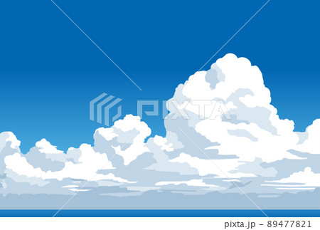 夏空と入道雲のイラスト素材 4771