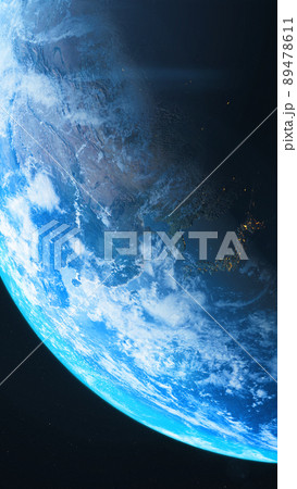 地球　太陽光フレア　背景素材　背景宇宙 89478611