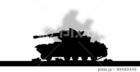 戦争で破壊された陸軍に所属する戦車の断面イラスト 戦争で破壊された陸軍に所属する戦車の断面イラスト 89480449