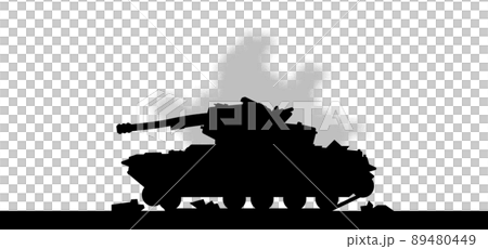 戦争で破壊された陸軍に所属する戦車の断面イラスト 戦争で破壊された陸軍に所属する戦車の断面イラスト 89480449