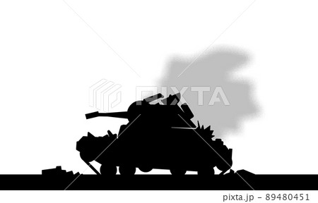 戦争で破壊された陸軍に所属する戦車の断面イラスト 戦争で破壊された陸軍に所属する戦車の断面イラスト 89480451