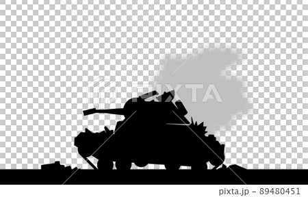 戦争で破壊された陸軍に所属する戦車の断面イラスト 戦争で破壊された陸軍に所属する戦車の断面イラスト 89480451