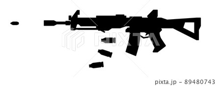 戦争で殺害に使う自動小銃のイラスト 89480743