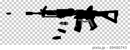 戦争で殺害に使う自動小銃のイラスト 89480743